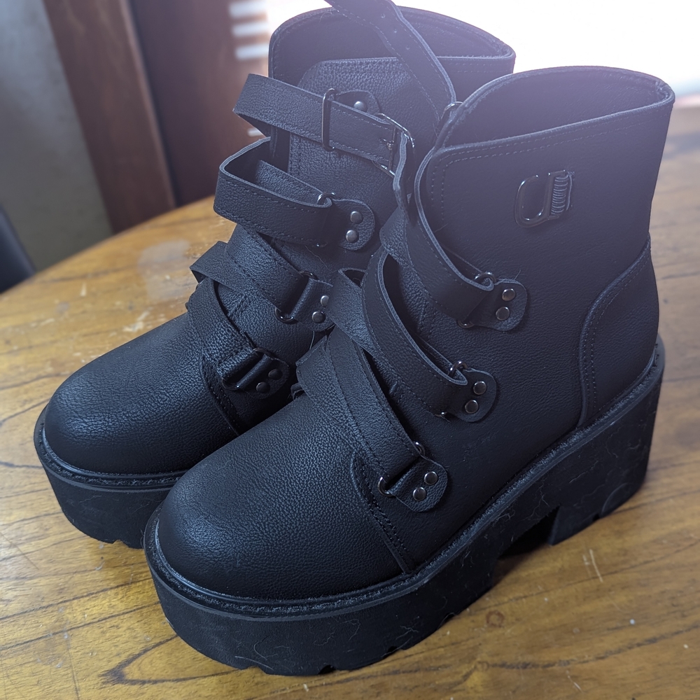 Black Platform Ankle Boots